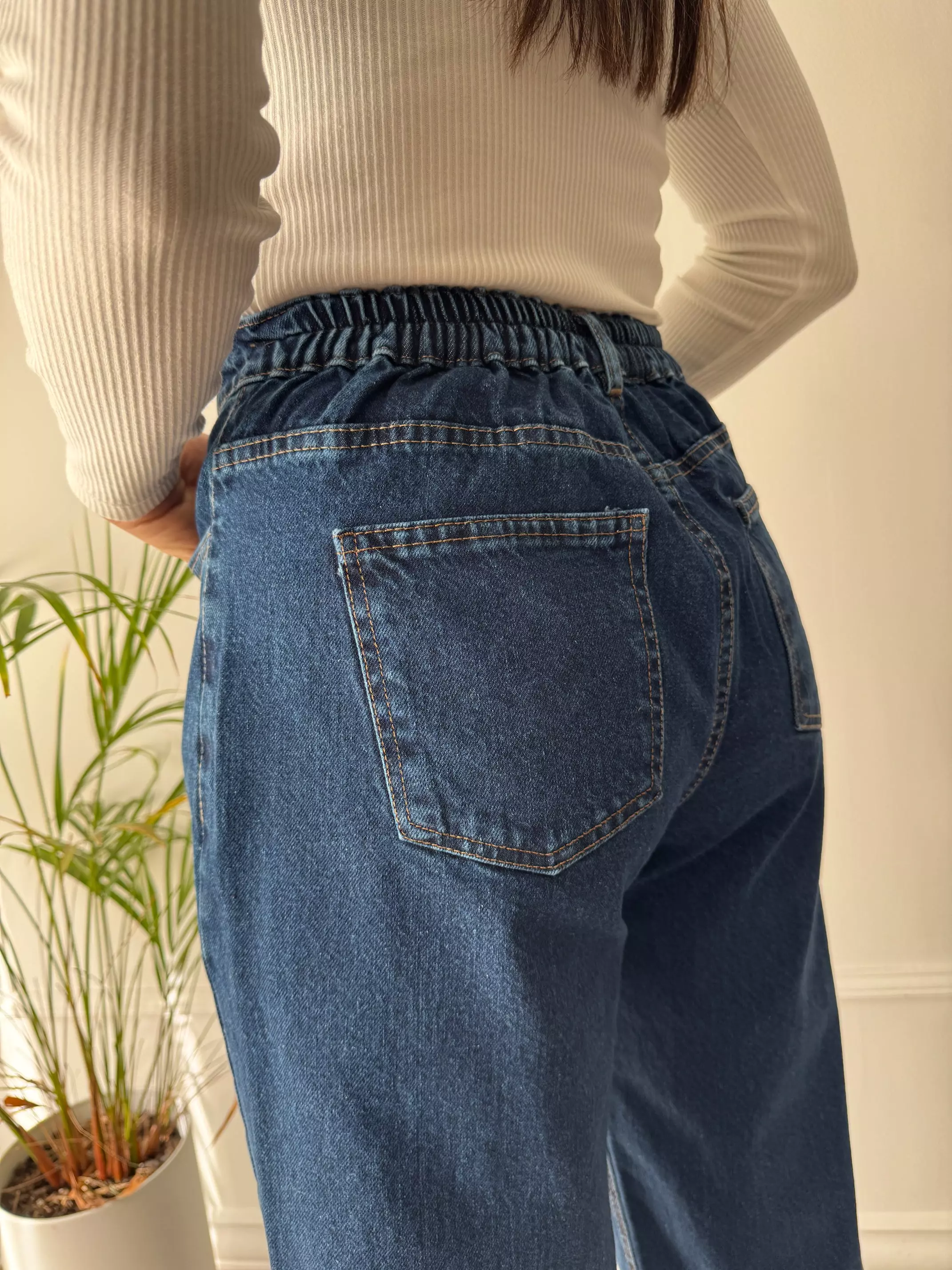 شلوار جین نیم بگ الگا